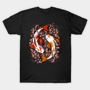 Japanese Koi Fish Cherry Blossom T-Shirt